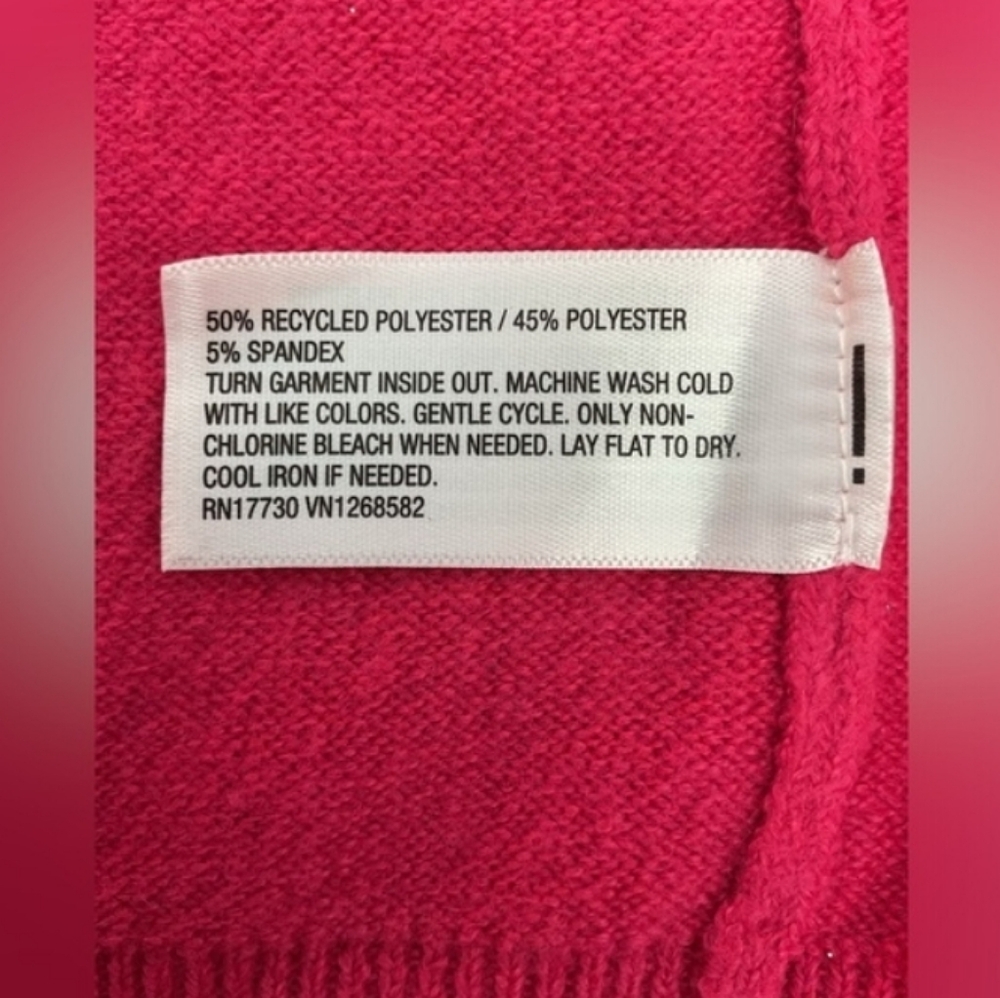 Womens 3 Button Front V Neck Cardigan Pink Size Medium New Minimumist - Picture 12 of 17